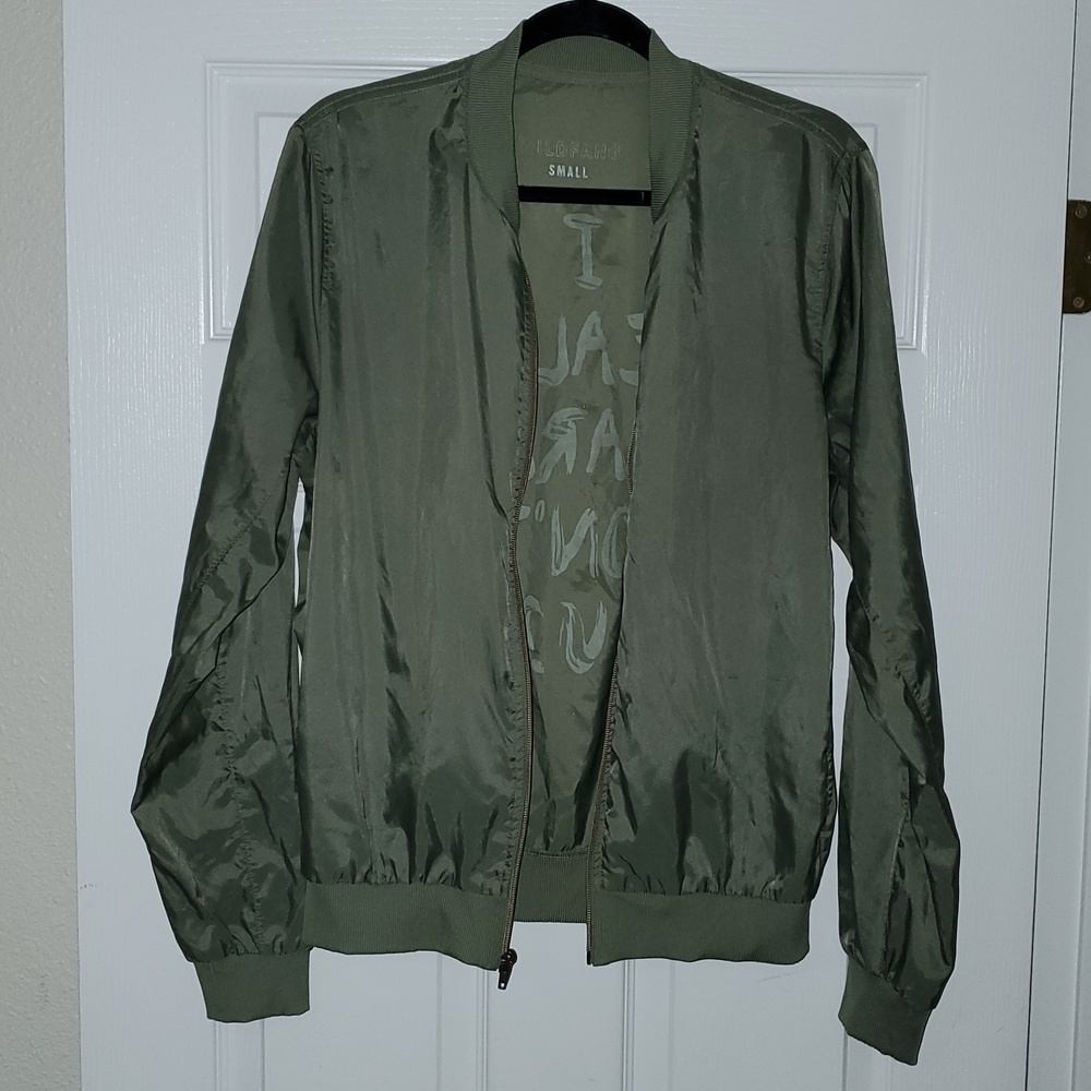 Wildfang Lightweight Bomber Jacket with Bold Back Graphic Women's Small - Picture 3 of 5